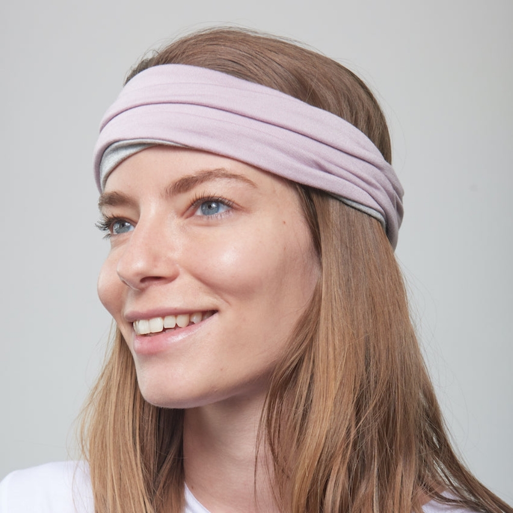 Unisex Headband Gaiter Dust Mask Sweatband Yoga Double-Layered Lavender Gray NEW